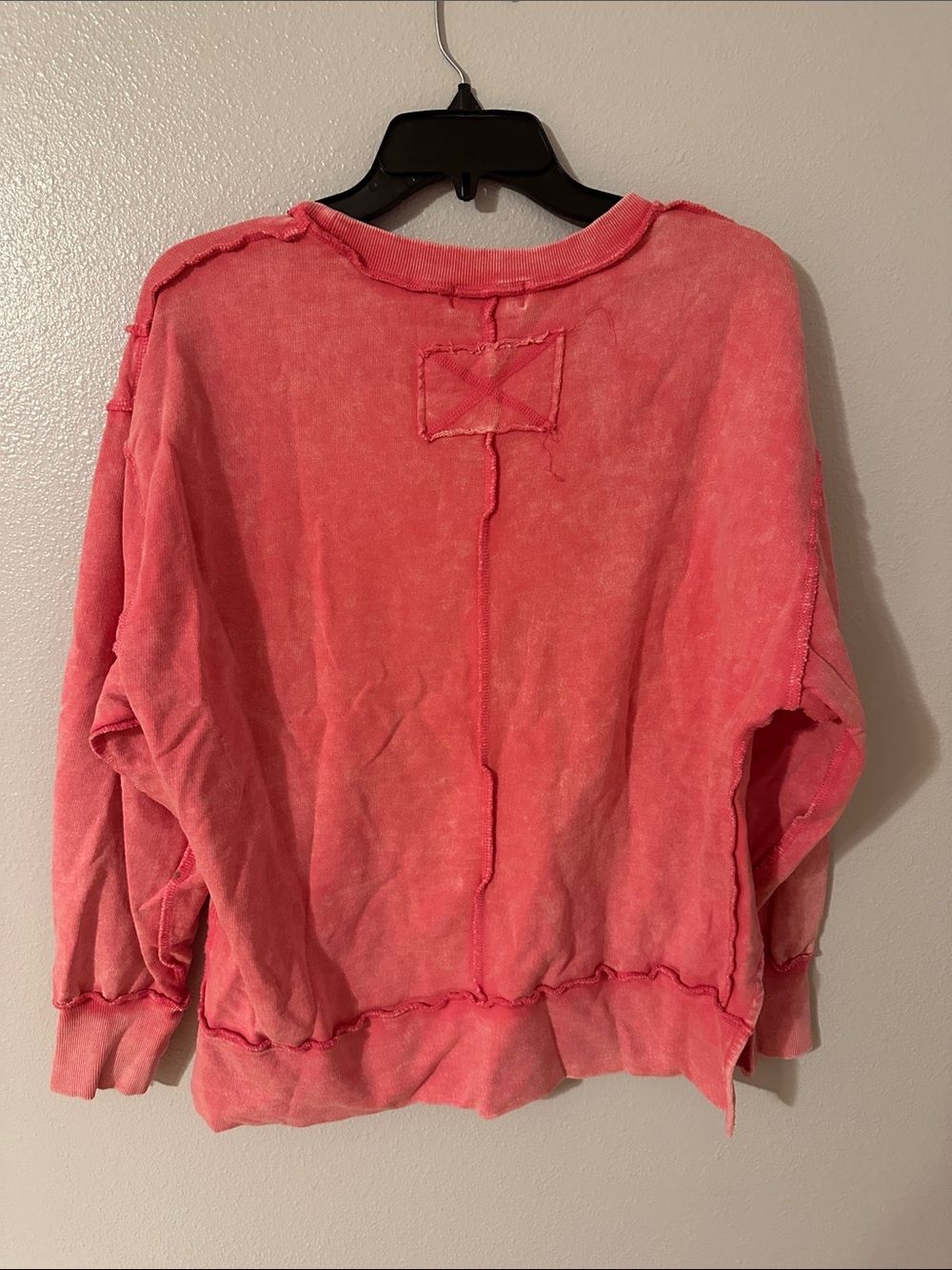 Zenana Outfitters Pink Washed Crewneck Sweatshirt - Picture 3 of 3